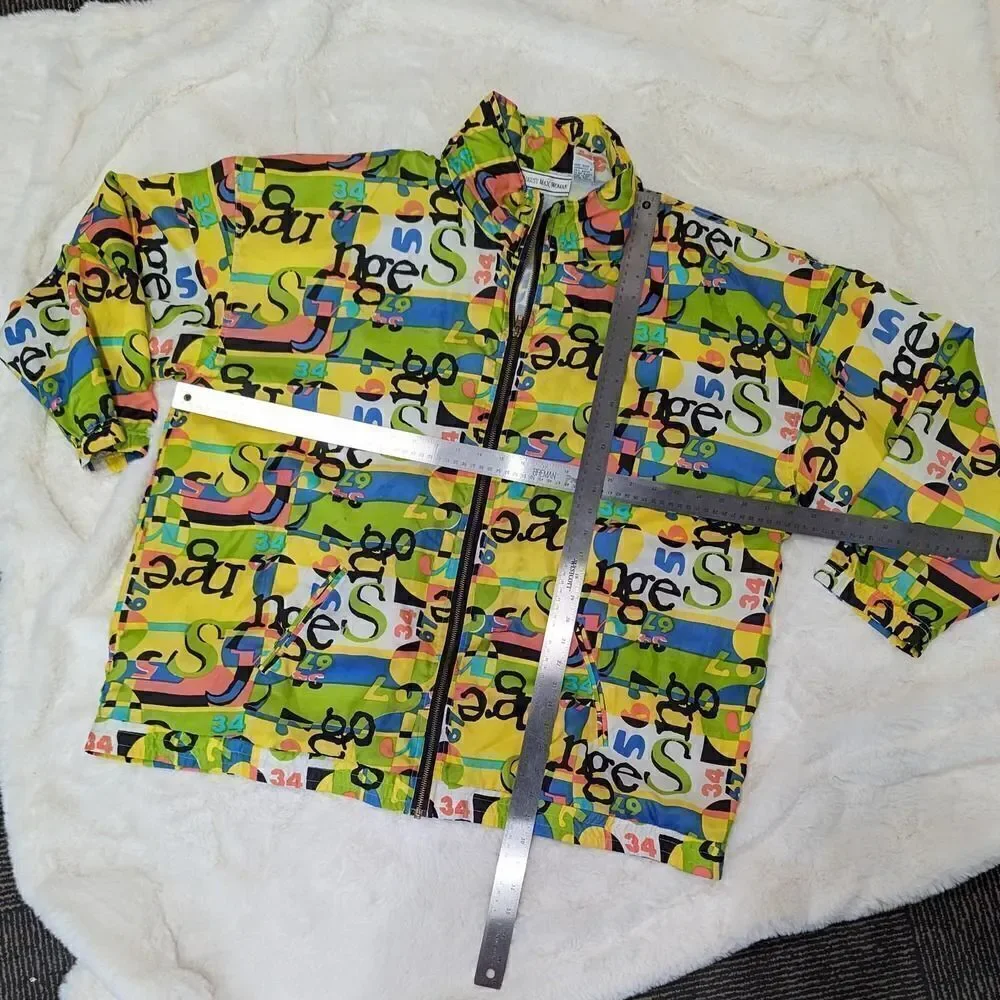 Brightly Colored Vintage Silk Windbreaker Size 2X